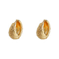 Textured Wave Huggie Hoop Earrings Gold Silver Two Sizes view 5