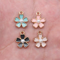 Five Petal Flower Enamel Alloy Charms in Four Colors for Jewelry Making view 1