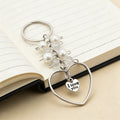 Pearl Cluster Open Heart I Love You Keychain and Attached Hardware view 3