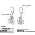 Crystal Octopus Drop Hoop Earrings in Gold and Silver Tone view 7