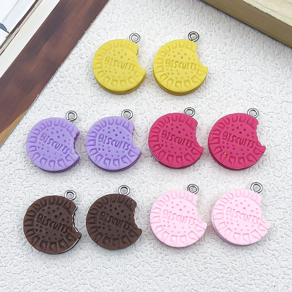 Resin Simulation Oreo Cookie Charm Pendant for DIY Necklace Bracelet Keychain
