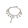 Silver Crystal Pearl Fringe Teardrop Statement Necklace view 5