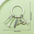 Silver Tone Metal Keychains With Tool Charms in 5 Styles view 10