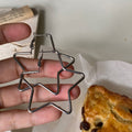 Silver Tone Open Star Hoop Earrings With Oversized Outline Shape view 3