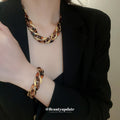 Brown Tortoiseshell Chain Jewelry in Four Coordinating Styles view 2