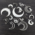 Antique Silver Moon and Star Charms in Assorted Designs view 2