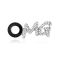 Crystal OMG Letter Brooch in Silver and Gold Tone Decorative Lapel Accessory view 5
