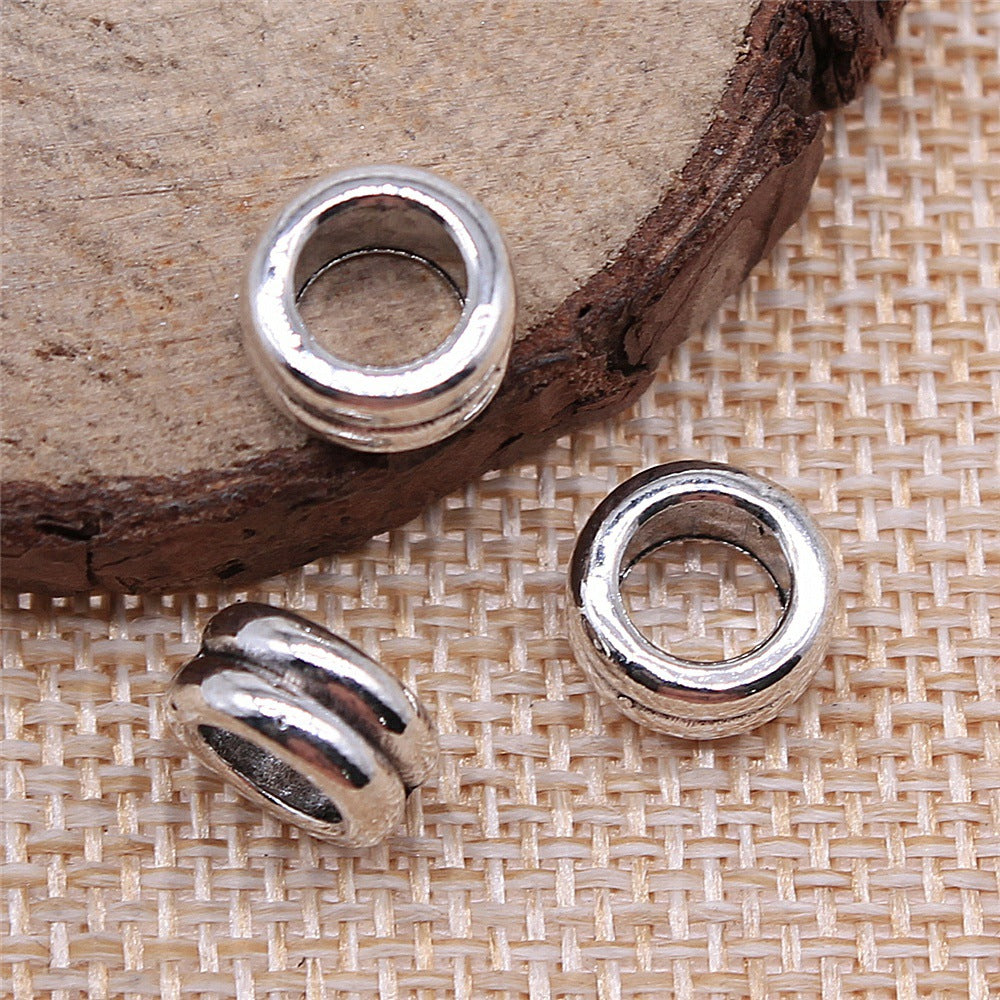 10x10x5mm 1.3g Multicolor Zinc Alloy Round Large Hole Spacer Beads for Bracelet Necklace DIY Jewelry Making