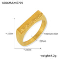 Rectangular Mountain Relief Signet Rings Gold and Steel Finishes view 6