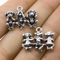 Three Wise Monkeys Charm in 1 Metal Finish for Jewelry Making view 1