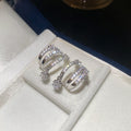 Silver Crystal Triple Hoop Star Drop Earrings Decorative Jewelry view 6