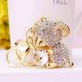 Jeweled Lamb Holding a Gem Keychains in Three Colors and Loop Styles view 6