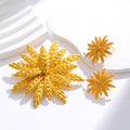 Gold Tone Orange Wheat Two Designs Metal Dangle Earrings view 5