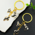 Black Brown White and Pink Western Horse Metal Keychain Set view 1