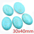 Oval and Round Turquoise Pattern Cabochons in Six Sizes view 8
