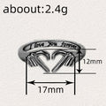 Heart Hands Gesture Ring I Love You Forever Engraving view 4