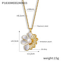 Flower Enamel Pearl Pendant Necklace Twist Chain Four Styles view 8