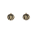 Black Gold Tone Zebra Pattern Statement Stud Earrings view 5