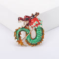 Colorful Enamel Chinese Dragon Brooch in Five Variants view 8