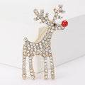 Crystal Reindeer Brooch With Decorative Crystal And Enamel Details view 7