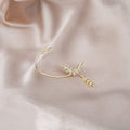 Gold Silver Crystal Olive Branch Ear Climber Earrings view 3