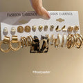 Gold Tone Mixed Stud And Hoop Earring Sets Jewelry view 1