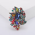 Antique Leaf Cluster Brooch Large Center Crystal Four Colors view 7