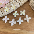 Iridescent Four Petal Flower Stud Earrings in Four Colors view 3