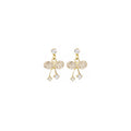Clear Look Butterfly and Fine Triple Drop Stud Earrings view 5