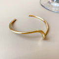 Glossy Metal Wave Twist Open Cuff Bangle Bracelet 2 Colors view 7