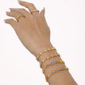 Triangle Cluster Zircon Stainless Steel Bracelets Gold Steel view 4