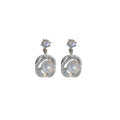 Silver Tone Clear Crystal Oval Drop Earrings in Two Designs view 5