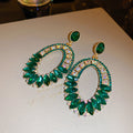 Crystal Oval Drop Earrings in Three Colorways Decorative Jewelry view 8