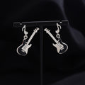 Black and White Electric Guitar Leverback Earrings view 1