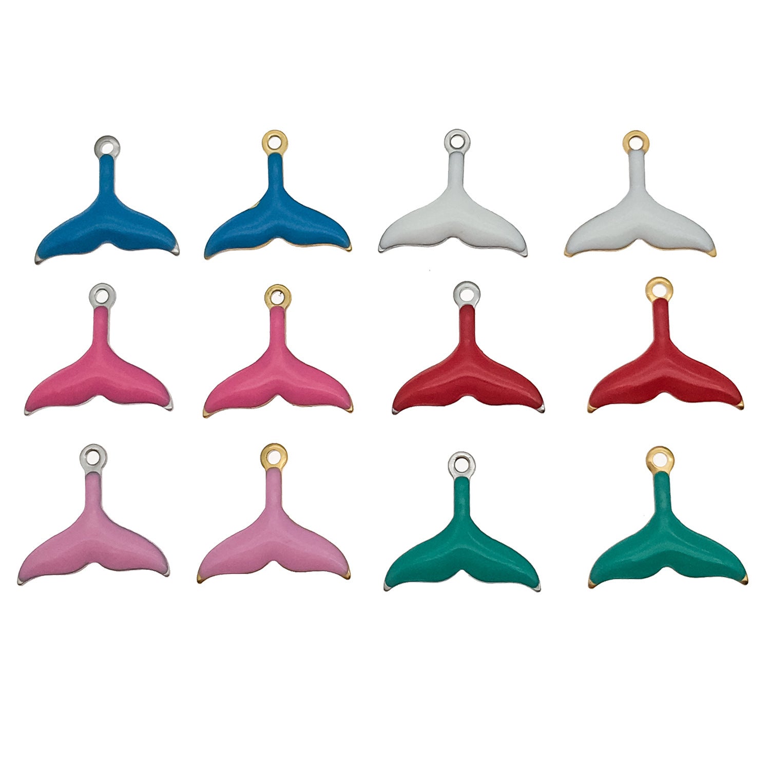 Enamel Stainless Steel Mermaid Tail Charm Pendant for DIY Bracelet Necklace Jewelry — 10mm