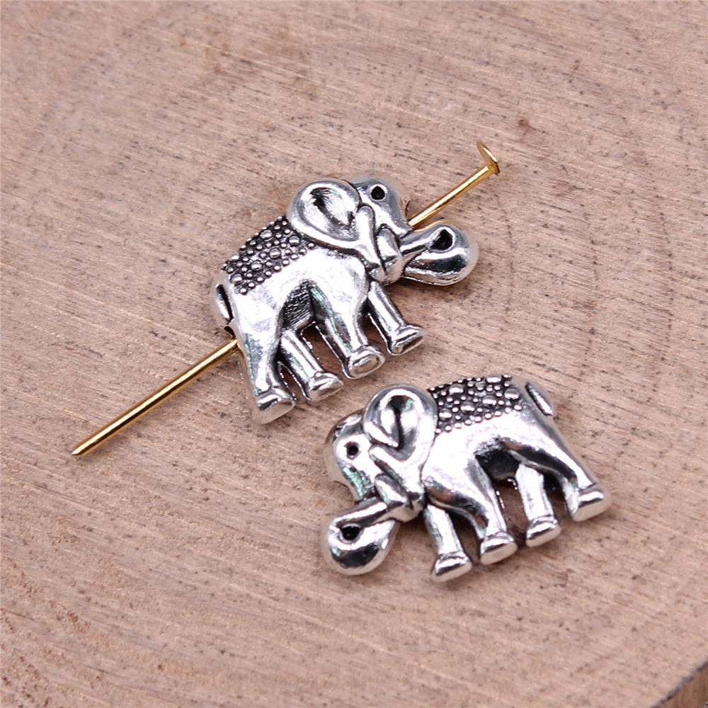 16x12mm 2.12g Antique Silver Zinc Alloy Elephant Large Hole Beads for Bracelet Jewelry Making