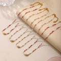 Beaded Natural Stone Shell Freshwater Pearl Necklaces Gold view 4