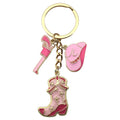 Pink-Led Western Cowboy Hat Boot and Pistol Keychain Pair view 5