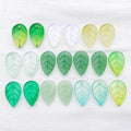 Translucent Glass Leaf Charms in Nine Green and Iridescent Finishes view 6