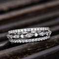 Silver Tone Triple Band Marquise Openwork Ring Sizes 6-10 view 2