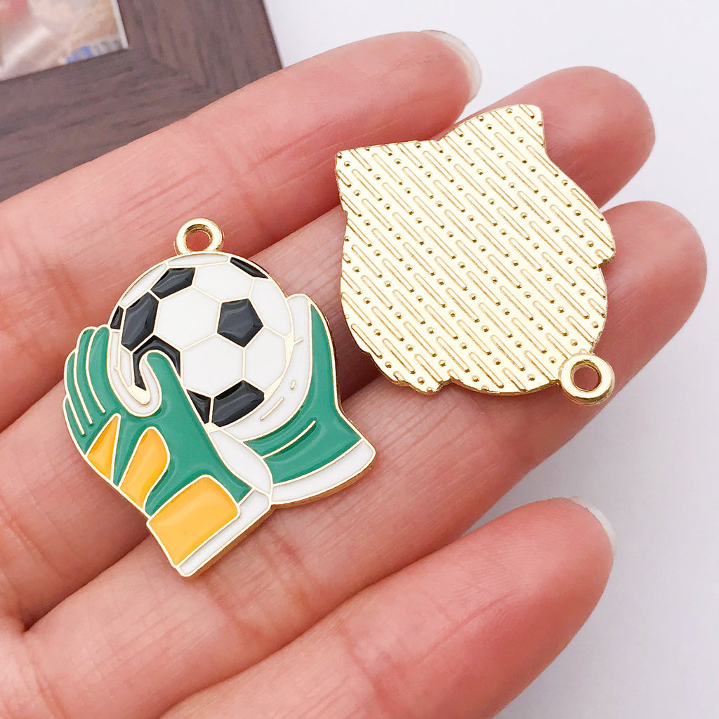 Enamel Zinc Alloy World Cup Football Charm Pendant for Necklace Bag Keychain