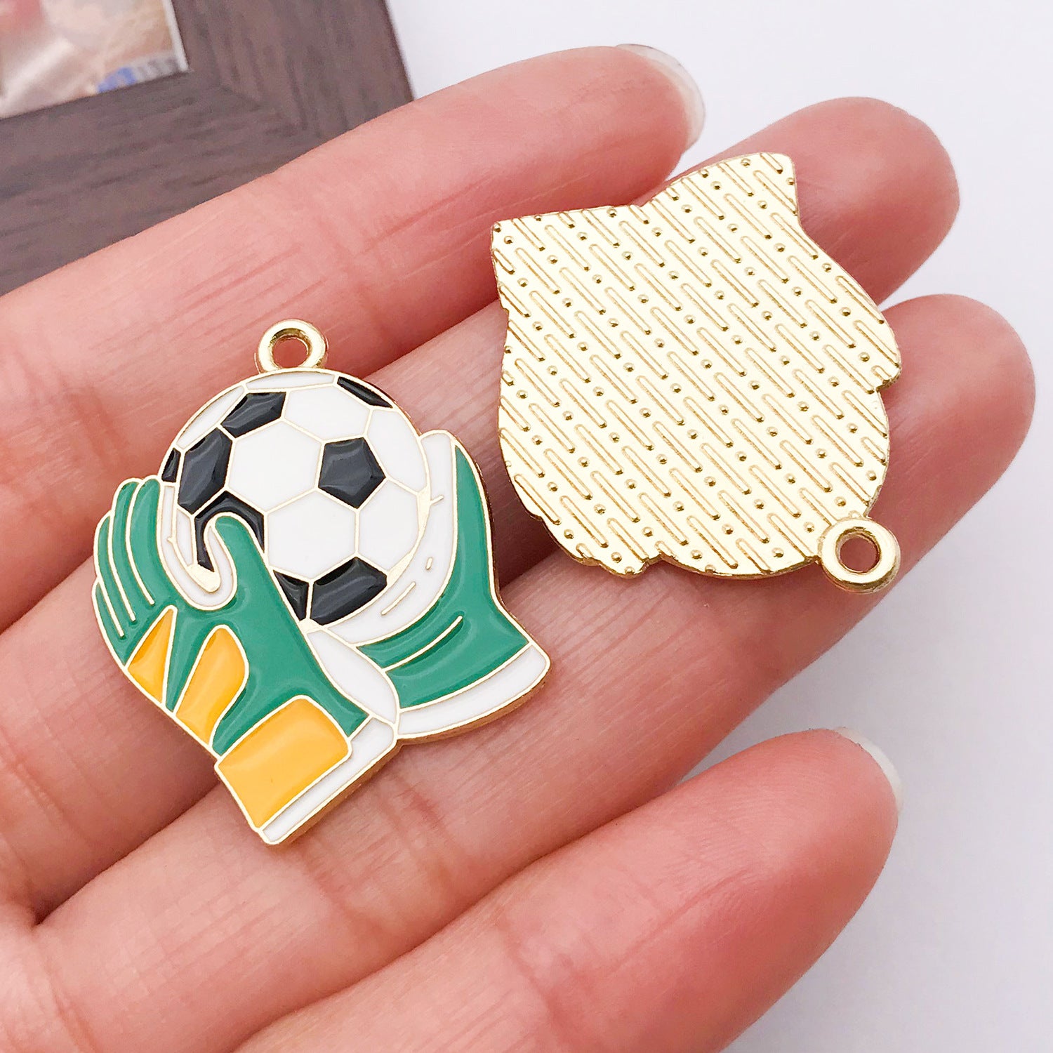 Enamel Zinc Alloy World Cup Football Charm Pendant for Necklace Bag Keychain