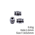 Antique Silver Grooved Tube Spacer Beads for Jewelry Making view 3