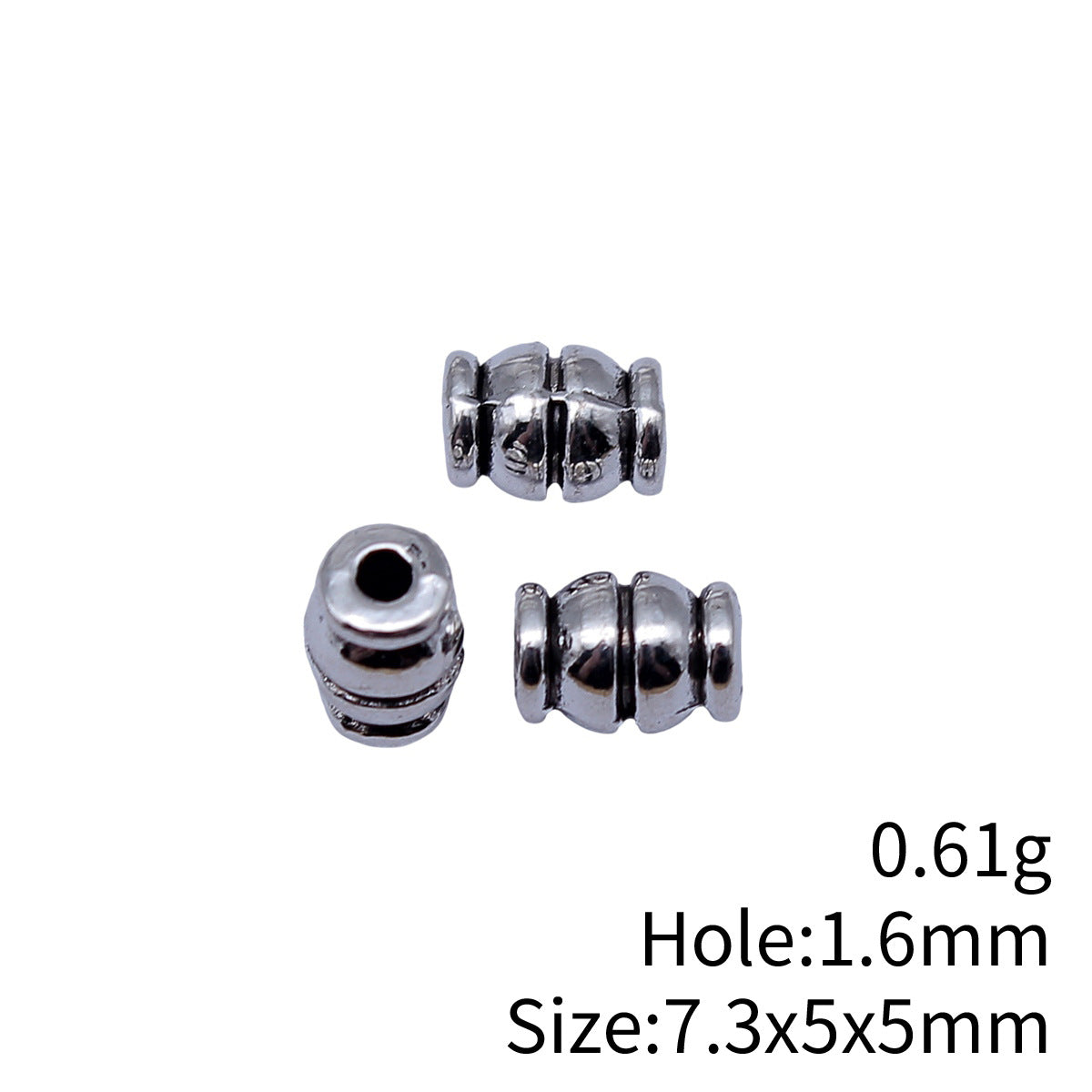 7.3x5x5mm 0.61g Antique Silver Zinc Alloy Tube Spacer Beads for Handmade Bracelet Jewelry Making