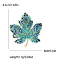 Rhinestone Maple Leaf Brooch Green Blue Red Crystal Styles view 4