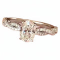 Silver Spiral Oval Clear CZ Pave Ring Twisted Band view 5