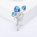 Faceted Crystal Bouquet Brooch in Three Blue Purple Styles view 6