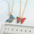 Gold Tone Patterned Butterfly Pendant Necklaces in Four Designs view 4