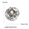 Pearl Nest Wreath Brooch in Gold and Silver Tones Lapel Pin view 7