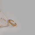 Gold-Tone Pavé CZ Chain Link Open Adjustable Ring Band view 2